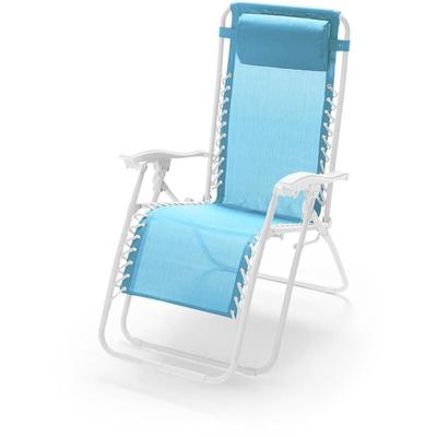 BFT - Sdraio relax per casa e giardino inclinabile color azzurro con poggiatesta