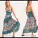 Free People Dresses | Free People Gabriella Green Halter Dress. Nwt | Color: Green/Orange | Size: S