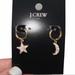 J. Crew Jewelry | J. Crew Huggie Earrings Star Moon Pave Crystals Mismatched Dangle Celestial Nwt | Color: Gold | Size: Os