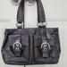 Coach Bags | Coach Leather Double Buckle Tote | Color: Black/Silver | Size: Os