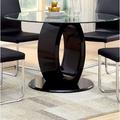 Wade Logan® Mcswain 48" Pedestal Dining Table Wood/Glass in Black | 30 H x 48 W x 48 D in | Wayfair F8E76F987B334B0E83A7F291BDADEDC8