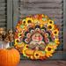 The Holiday Aisle® Turkey Fall Wreath Door Hanger Wood in Brown | 20 H x 20 W x 0.25 D in | Wayfair A16A7B21691B4E57BF2A69C3B5F37199