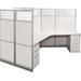 67"H White Laminate 3-Person Cubicle - 131" x 113" Add-on Workstation
