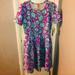 Lularoe Dresses | Lularoe Amelia Flower Print Dress Sz Xl Nwt | Color: Blue/Purple | Size: Xl