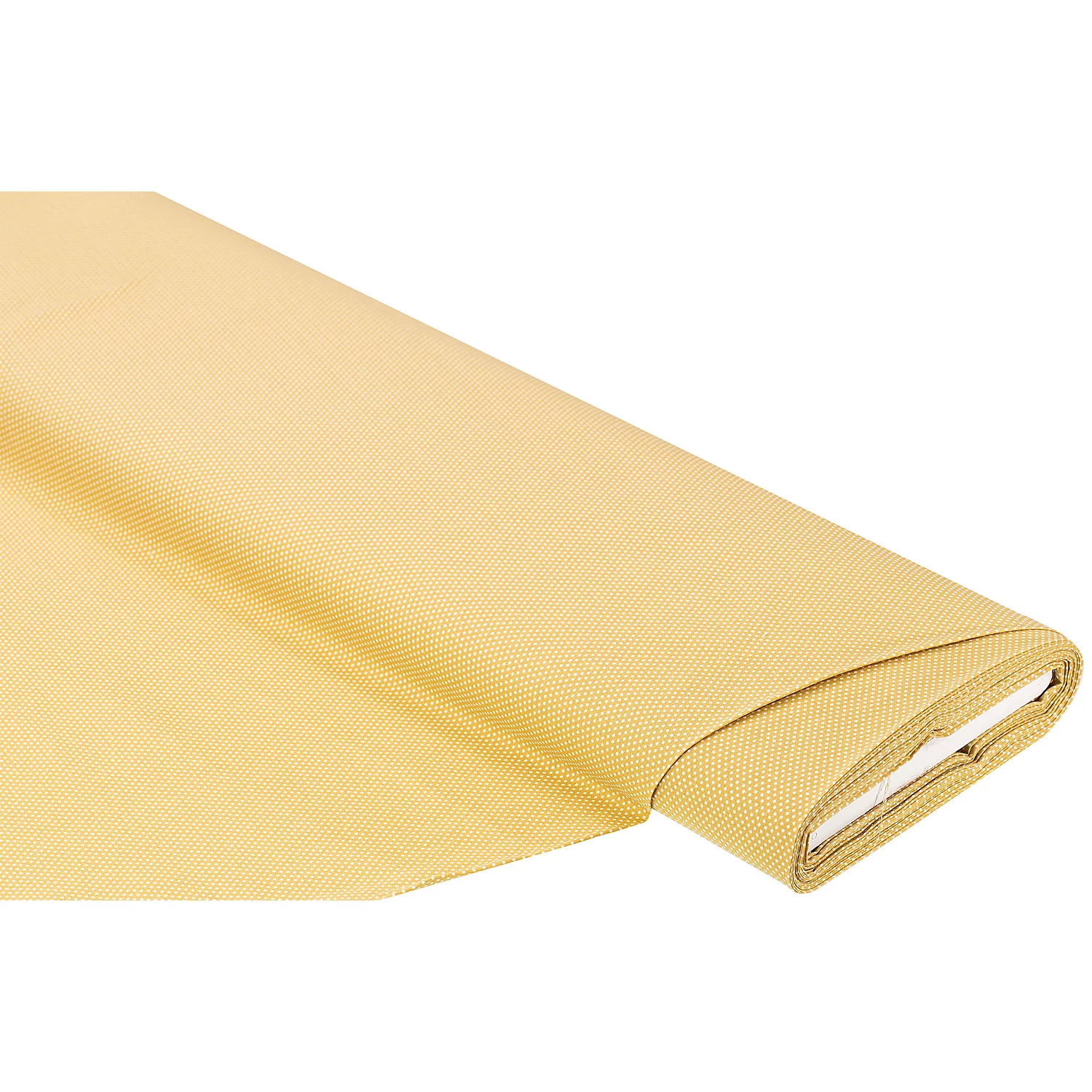 Baumwollstoff Pünktchen Lena, ocker/weiß, 2 mm Ø