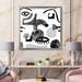 East Urban Home Collage of Eyes & Doodles in Contemporary Style II - Picture Frame Photograph on Canvas in Black/Gray/Green | Wayfair