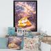 East Urban Home Hugging Foxes Over A Night Sky - Picture Frame Print on Canvas Metal in Orange | 32 H x 16 W in | Wayfair
