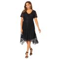 Plus Size Women's Lace Handkerchief Dress by Jessica London in Black (Size 20 W)