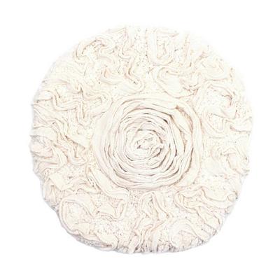 Bell Flower Bath Rug Collection by Home Weavers Inc in Ivory (Size 18" X 18")