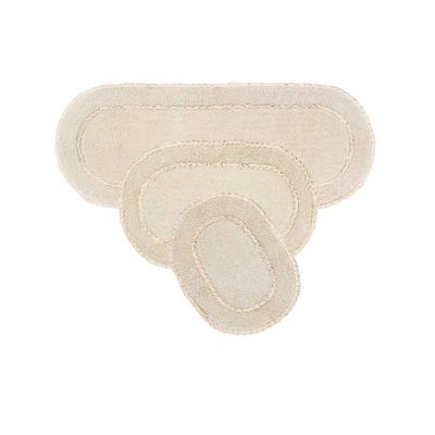 Double Ruffle 3 Piece Set Bath Rug Collection by Home Weavers Inc in Ivory