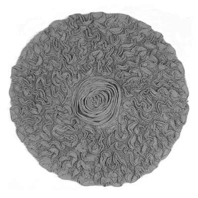 Bell Flower Round Bath Rug Collection by Home Weavers Inc in Grey (Size 30" ROUND)