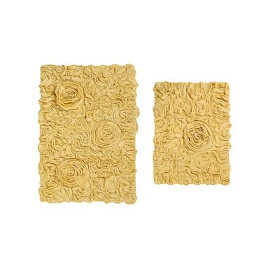 Bell Flower 2-Pc. Bath Rug Collection by Home Weavers Inc in Yellow