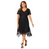 Plus Size Women's Lace Handkerchief Dress by Jessica London in Black (Size 24 W)