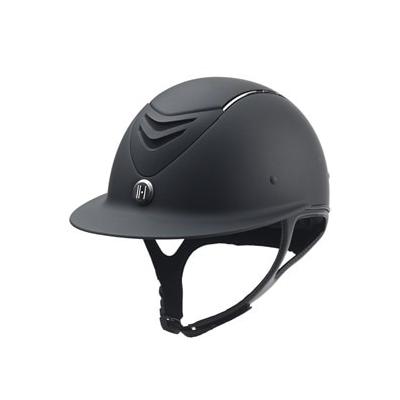 One K Avance Wide Brim Chrome Stripe Helmet - XL - Black Matte - Round Fit - Smartpak