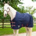 SmartPak Deluxe Stable Blanket - 72 - Med/Lite (100g) - Navy w/ Merlot & Silver Trim & Silver Piping - Smartpak