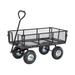 Glitzhome 42.5"L 4 Cu'ft Capacity Heavy Duty Black Steel Utility Garden Cart