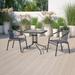 3-piece Metal/ Rattan Patio Dining Set with 28-inch Square Table - 28"W x 28"D x 28"H