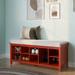 John Louis Home Solid Wood Shoe Storage Bench Red Mahogany