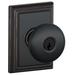 Schlage F51A-PLY-ADD Keyed Entry Plymouth Door Knobset with Decorative Addison Rosette