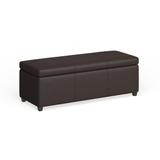 Copper Grove Apalachicola Dark Brown Bonded Leather Storage Bench Ottoman