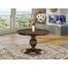 East West Furniture Ferris Kitchen Dining Table - a Round Wooden Table Top with Pedestal Base, 48x48 Inch, (Finish Options)