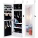 Latitude Run® Fashion Simple Jewelry Storage Mirror Cabinet Can Be Hung On The Door Or Wall Manufactured Wood in White | Wayfair