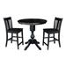 Canora Grey Reichel 2 - Person Counter Height Solid Wood Dining Set Wood in Black | 35.9 H in | Wayfair 5ED1181FDA264593BB55681F9916197C