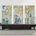 Loon Peak® Gilded Forest I - 3 Piece Wrapped Canvas Painting Set Metal in Blue/Green | 32 H x 48 W x 0.75 D in | Wayfair