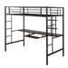 Mason & Marbles Loft Bed w/ Desk & Shelf, Space Saving Design Metal in Black, Size 71.6 H x 41.4 W x 78.1 D in | Wayfair