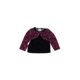 Planet Cotton Pullover Sweater: Black Animal Print Tops - Size 18 Month