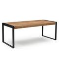 Loon Peak® Almodovar Loon Peak Solid Mango Wood Trestle Dining Table Wood/Metal in Brown | 30 H x 78.75 W x 35.5 D in | Wayfair