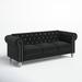 Willa Arlo™ Interiors Alpharetta 83.1" Velvet Rolled Arm Chesterfield Sofa Velvet in Black | 31 H x 81 W x 30.5 D in | Wayfair