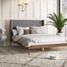 Mercury Row® Ellerman Tufted Platform Bed Wood & /Upholstered/Polyester in Gray | 46.06 H x 81.89 W x 86.61 D in | Wayfair