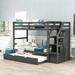 Andrzejewski Twin Over Twin Standard Bunk Bed w/ Trundle by Harriet Bee Wood in Gray | 61.4 H x 42.4 W x 94.4 D in | Wayfair