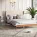 Mercury Row® Ellerman Tufted Platform Bed Wood & /Upholstered/Polyester in Brown | 46.06 H x 58.27 W x 80.51 D in | Wayfair