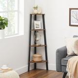 Gracie Oaks Drumm 49.2" H x 13.4" W Steel Corner Bookcase Wood in Brown | 49.2 H x 13.4 W x 13.4 D in | Wayfair 99D42EDEA4AA4746B9583CB5956C6124