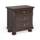 Barelle Transitional Cherry 3-Drawer Solid Wood Nightstand with Power Outlet and USB by Furniture of America