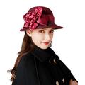 Bellady Women Solid Color Winter Hat 100% Wool Cloche Bucket with Bow Accent, Style3_ Burgundy, One Size