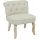 Fauteuil en bois et tissu Eleonore - Beige