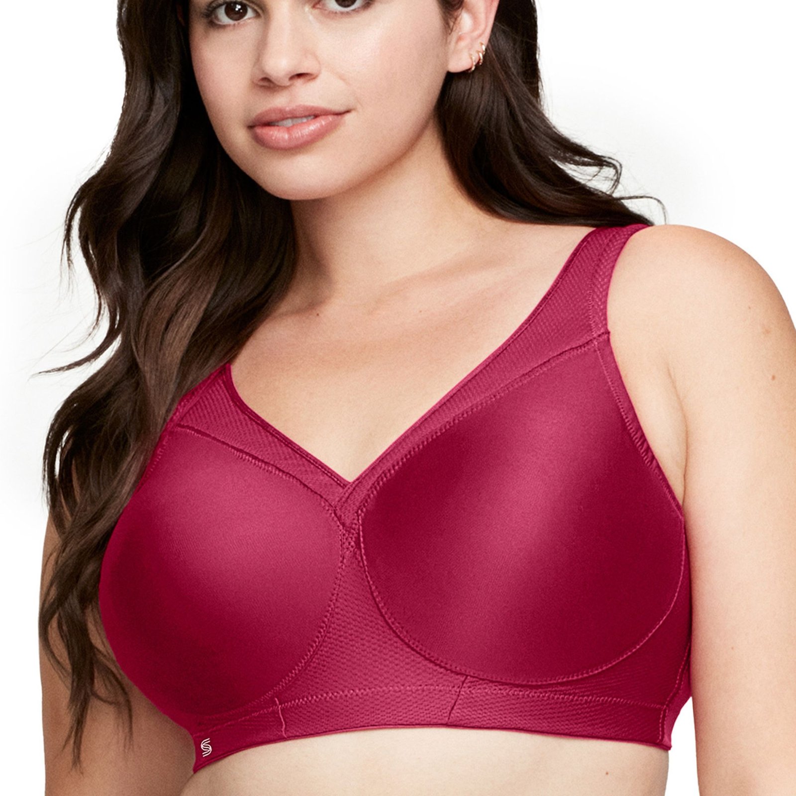 Glamorise MagicLift Seamless Sports Bra (Size 40-D) Ruby Red, Elastine,Nylon,Polyester