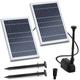 Uniprodo - Solar-Springbrunnen Sauerstoffpumpe Solarzelle Solar-Teichpumpe 1.350 l/h 2X6 w