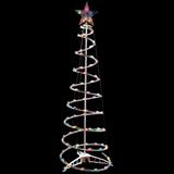 4ft Lighted Spiral Christmas Tree with Star Tree Topper, Multi Lights