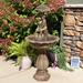 Sunnydaze Lovers Umbrella Solar Outdoor Water Fountain with Battery 43" w/ LEDs