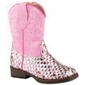 Roper Toddler Girls Glitter Square Toecowboy Western Cowboy Boots Mid Calf