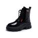 UKAP Girls Ladies New Chunky Lace Up Ankle Boots Platform Icon Retro Punk Goth Black