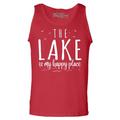 Shop4Ever Men's The Lake is My Happy Place Graphic Tank Top