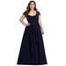Ever-Pretty Womens Plus Size Long Maxi Formal Evening Plus Size Mother of the Bride Dresses for Women 79862 Navy Blue US24
