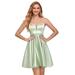 Ever-Pretty Women's Satin A-Line Empire Waist Mini Club Dresses 03117 Green US6