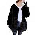 Winter Warm Women Fur Long Sleeve O-Neck Jacket Winter Faux Fur Coat Outerwear Overcoat Plus Size