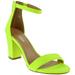 Top Moda Women's HAnnah-1 Ankle Strap High Heel Sandal, Neon Yellow (8, Neon Yellow)